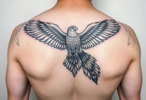 continue my tattoo that already has an eagle and a priest upper hand tattoo idea