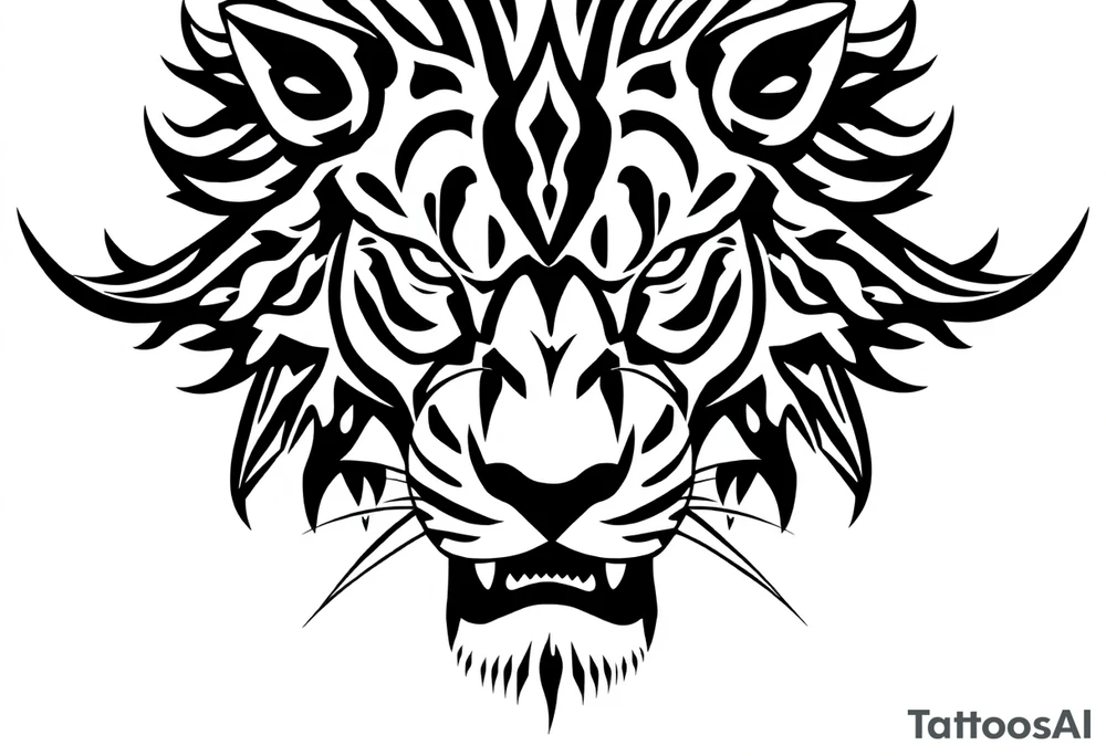 powerful majestic lion, close-up tattoo idea