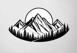 Mountain Range with a Sun tattoo idea