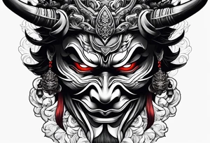 devil samurai mask tattoo idea