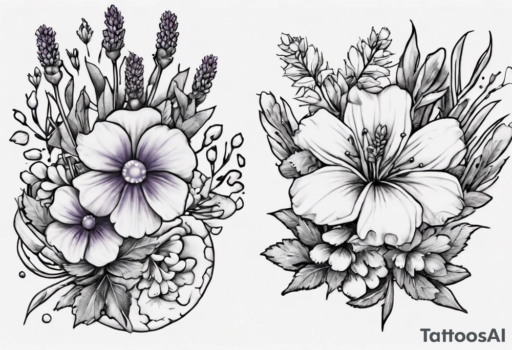 Faça um desenho da medalha de são bento (esta deve ser fiel e bem precisa) ao redor da medalha coloque flores de lavanda para armonizar a imagem. tattoo idea