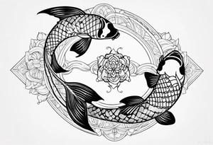 Pisces koi fish tattoo idea