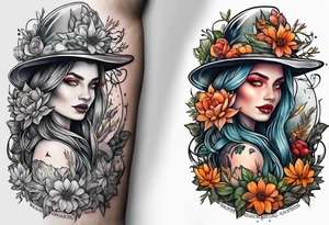 Nature loving witch vegan tattoo idea