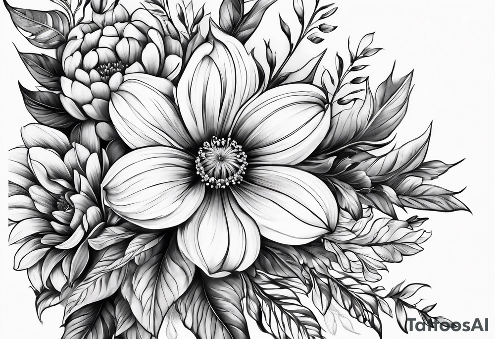 December flower, June flower tattoo idea