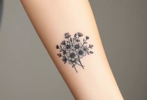 Wild flowers clustered together tattoo idea