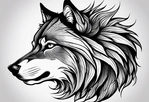 Powerful wolf tattoo idea