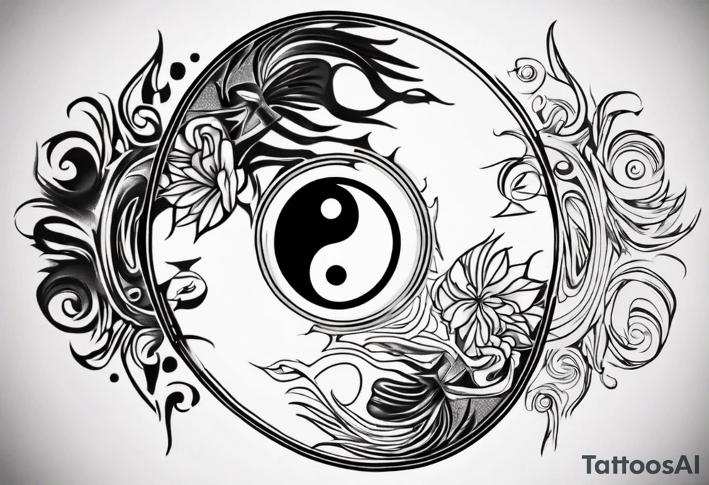 Abstract yin and Yang tattoo idea