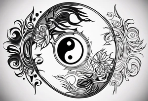 Abstract yin and Yang tattoo idea