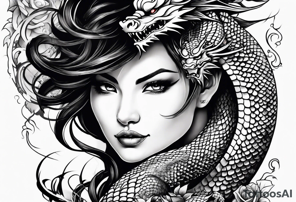 Traditional Dragon tattoo idea