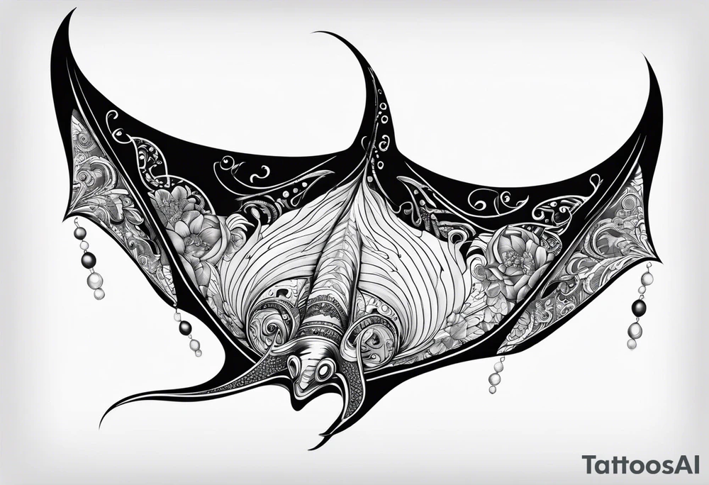 Manta ray swimming tattoo idea