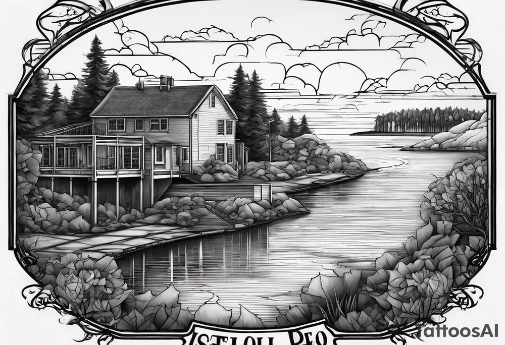 A tattoo inspired by the series Prison Break in which Michael Scofield is the main character in the tattoo, his brother and the other characters appear as well as the landscape of the Fox River prison and all that tattoo idea