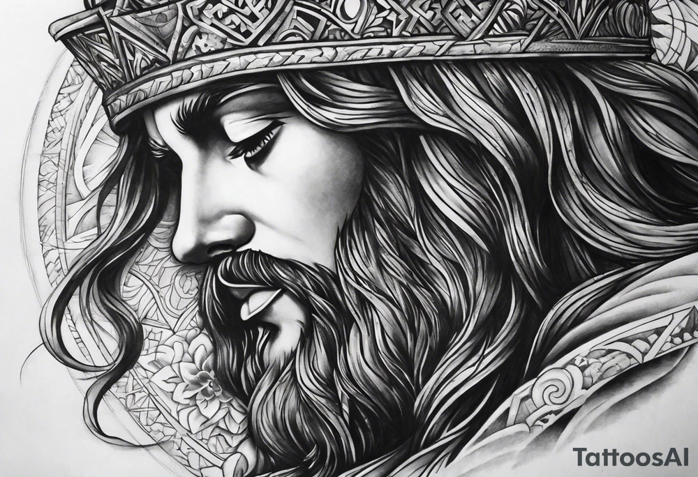 Looking to do a cover up on my ankle and cover my Lower leg. Thinking a Jesus theme tattoo tattoo idea