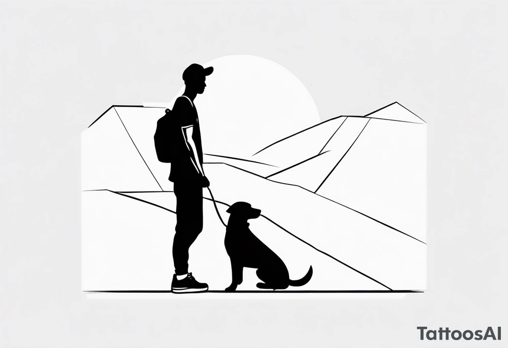 DOG AND PERSON tattoo idea