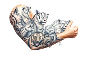 creative mix of different exotic animals tattoo idea