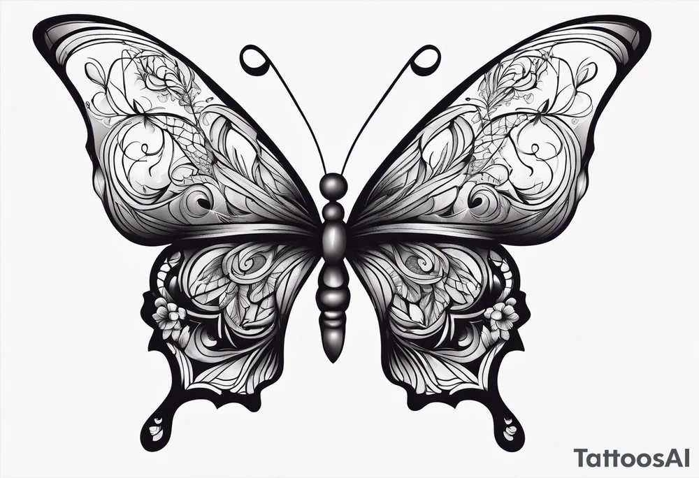 Butterfly with a depression quote tattoo idea