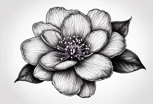 Small violet flower made with fingerprint tattoo idea