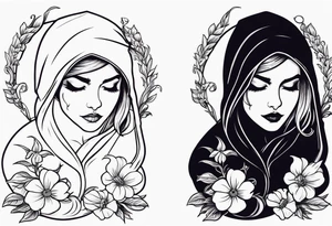 scythe grim reaper cute girlie nightshade flower tattoo idea