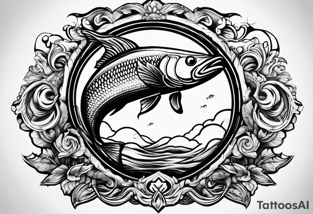 A infinity sign with a musky fish tattoo idea