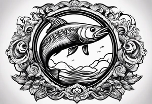 A infinity sign with a musky fish tattoo idea