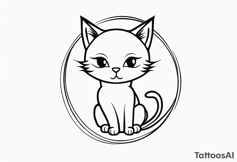 Cute cat tattoo idea