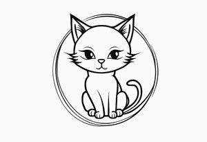 Cute cat tattoo idea