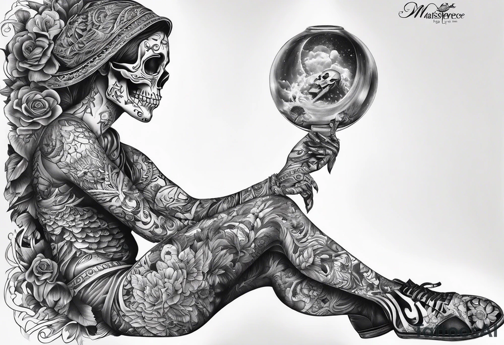 Forearm sleeve with skeletons tattoo idea