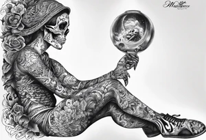 Forearm sleeve with skeletons tattoo idea