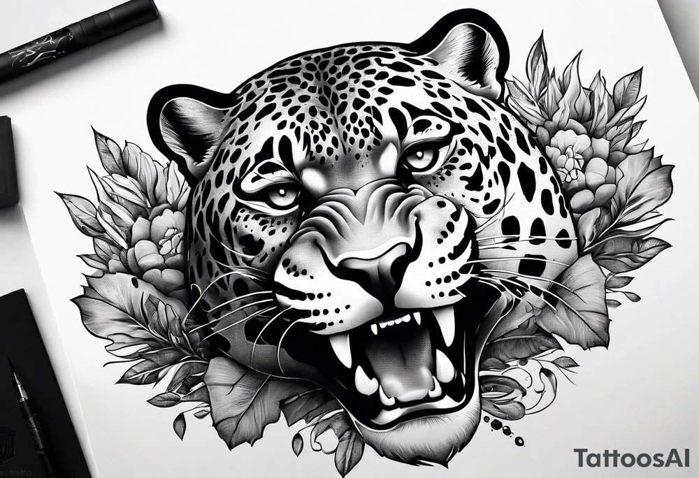 jaguar running, view from above tattoo idea