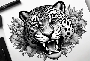 jaguar running, view from above tattoo idea