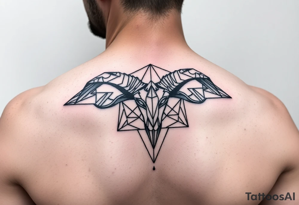 Subliminal geometric aries and taurus combine tattoo idea