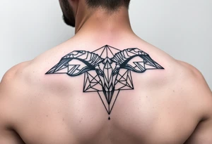 Subliminal geometric aries and taurus combine tattoo idea