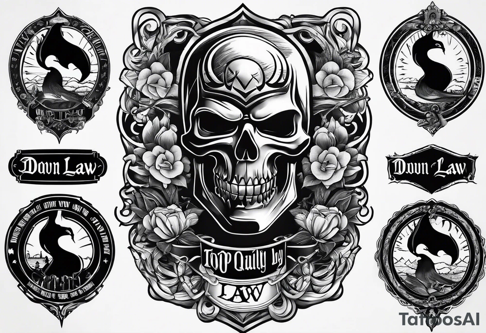 Wu-Tang font saying down by Law tattoo idea