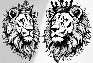 lion wearing crown tattoo idea
