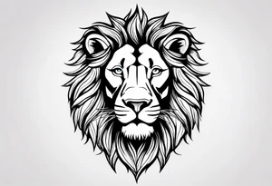 Simple line lion design tattoo idea