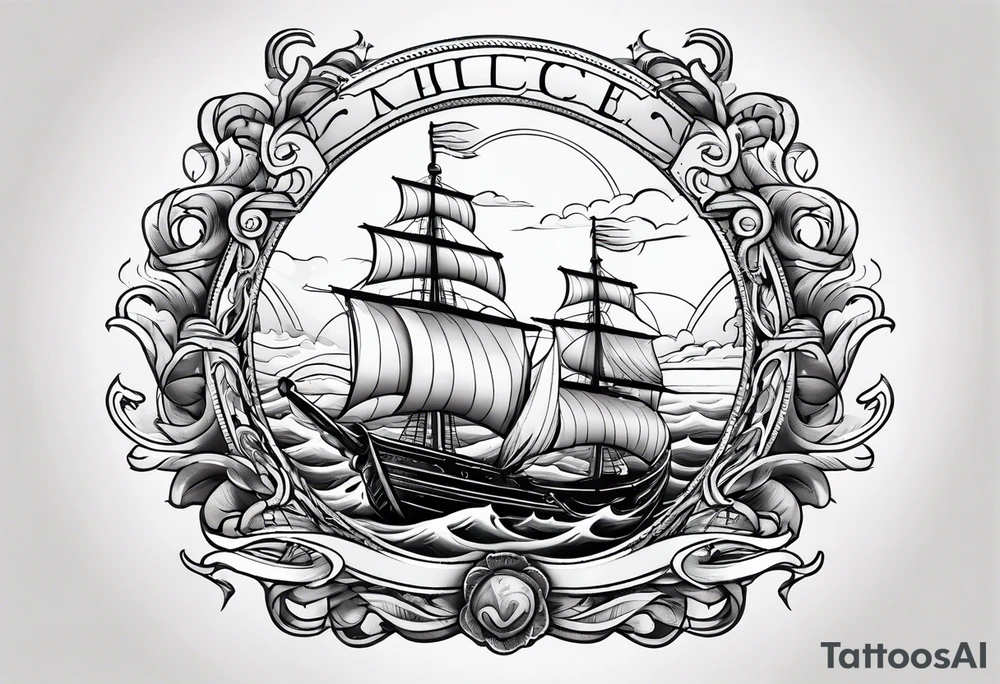 anchor with waves tattoo idea