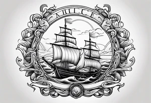 anchor with waves tattoo idea