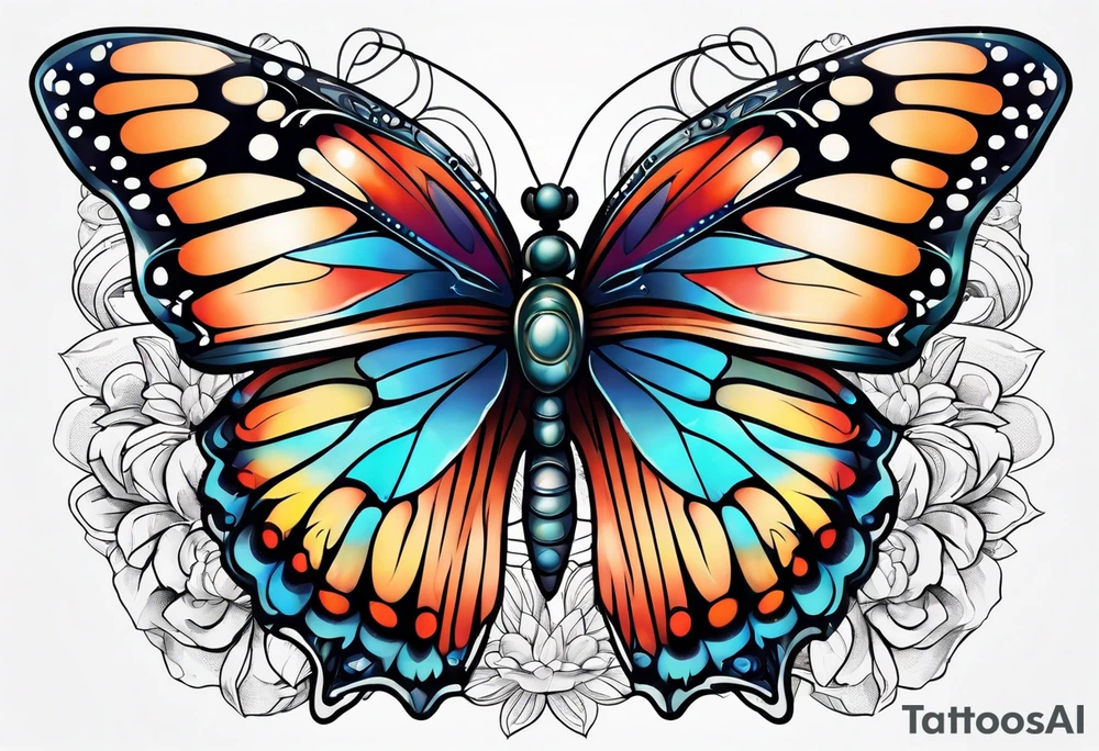 Butterfly on a flower tattoo idea
