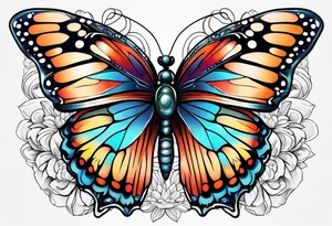 Butterfly on a flower tattoo idea