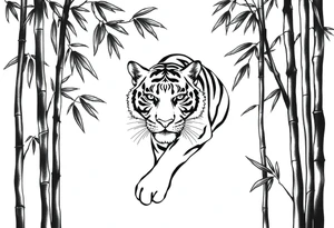 a cleverly hidden tiger, hard to see
in the bamboo forest tattoo idea
