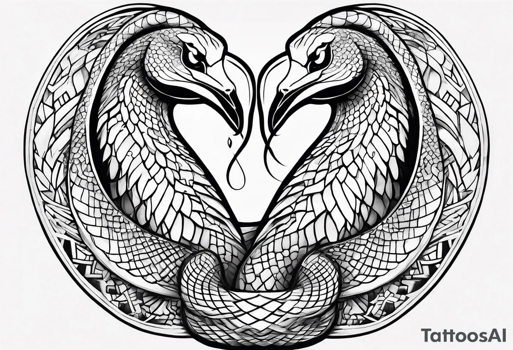 Snakes and doves tattoo idea