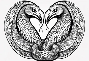 Snakes and doves tattoo idea