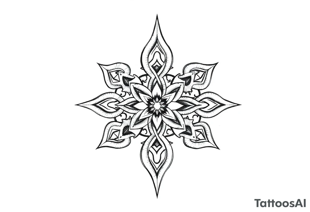 Celtic star fancy knotwork detailed filigree tattoo idea