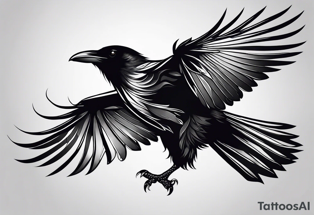 simple raven tattoo idea