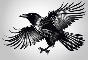 simple raven tattoo idea