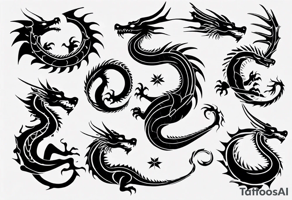 Dragon with white tattoo idea