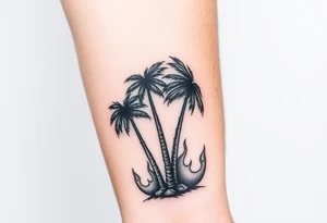 Zoe BOYZ with palm trees and flames tattoo idea