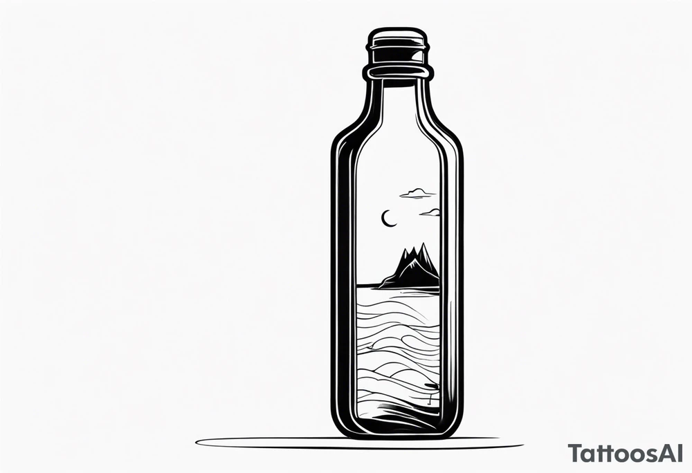PERSON IN BOTTLE tattoo idea