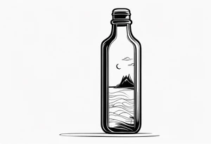 PERSON IN BOTTLE tattoo idea
