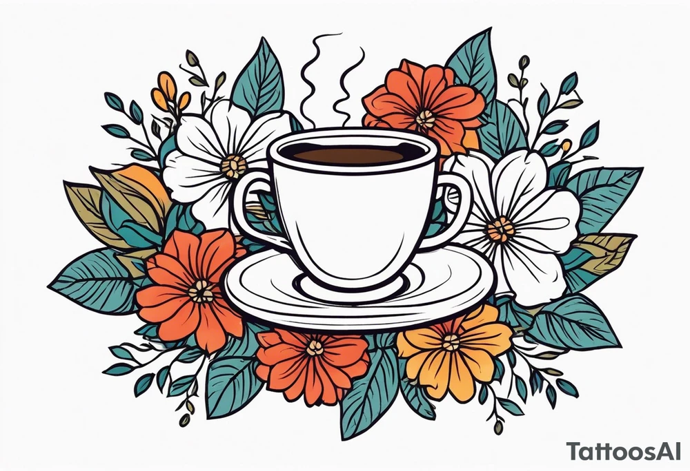 coffee
old school vintage simple traditional design surrounded by vintage flowers


bold color simple tattoo idea