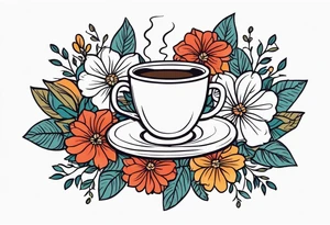 coffee
old school vintage simple traditional design surrounded by vintage flowers


bold color simple tattoo idea